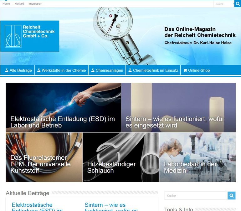 Neues Online-Magazin für Chemietechnik